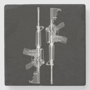 Porta-copo De Pedra Raio X do rifle AR-15 da arma real
