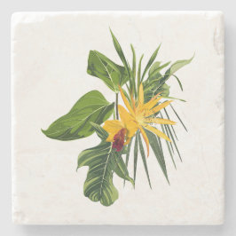 Porta-copo De Pedra Ramais tropicais de palma, buquê de flor exótico