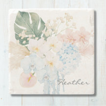 Ramalhete Floral de Flores Tropicais em Aquarela M