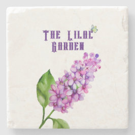 Porta-copo De Pedra Ramificação lilática de aquarela elegante