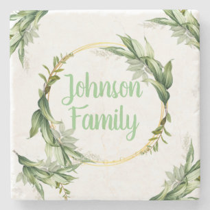 Porta-copo De Pedra Ramificações de Flor em Árvore Oliveira 