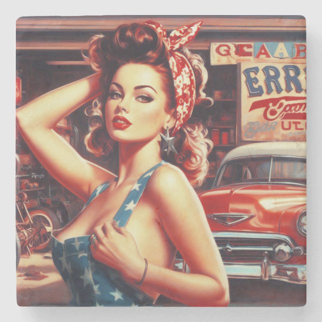 Porta-copo De Pedra Rapariga Mecânica Retroativa (Frente)