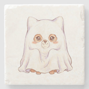 Porta-copo De Pedra Raposa Fantasma Fofa de Halloween - Animais Gorduc