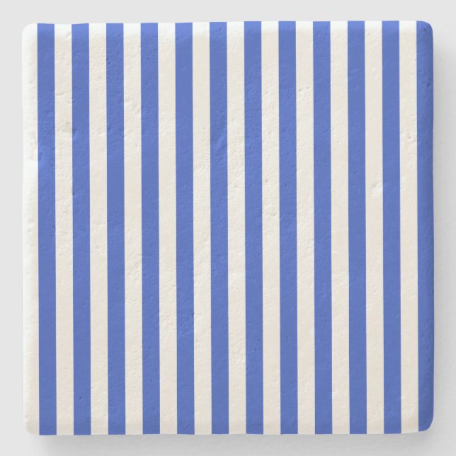 Porta-copo De Pedra Real Blue Combination Stripes por Shirley Taylor (Frente)