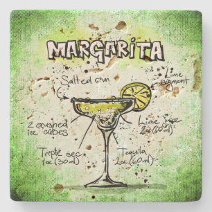 Porta-copo De Pedra Receita da bebida de Margarita