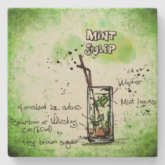 Porta-copo De Pedra Receita de Drink de Julep da Mint