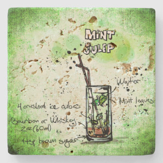 Porta-copo De Pedra Receita de Drink de Julep da Mint