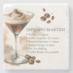 Porta-copo De Pedra Receita de Espresso Martini