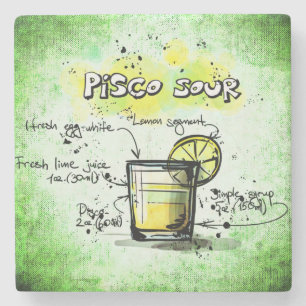 Porta-copo De Pedra Receita de Pisco Sour Drink