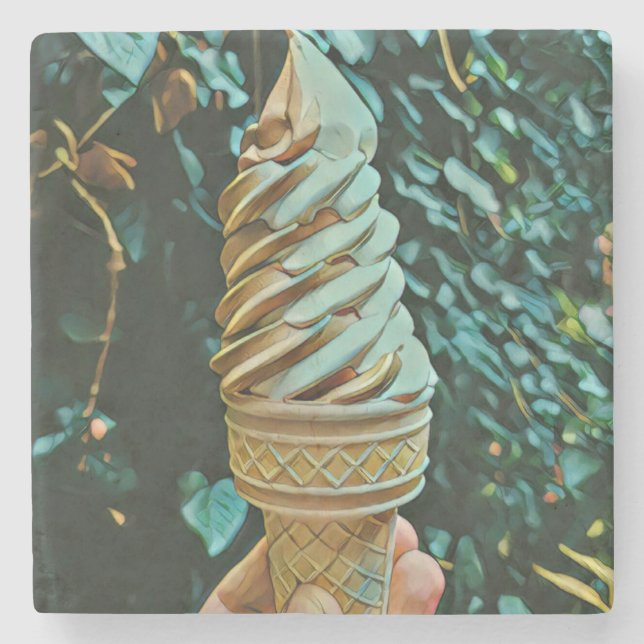Porta-copo De Pedra receita do sorvete (Frente)