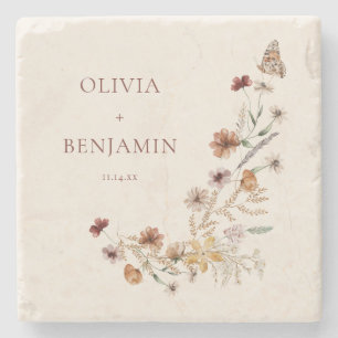 Porta-copo De Pedra Recordação de casamento personalizada Boho Flor Si
