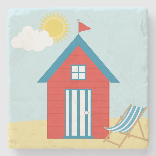 Porta-copo De Pedra Red Beach Hut (Frente)
