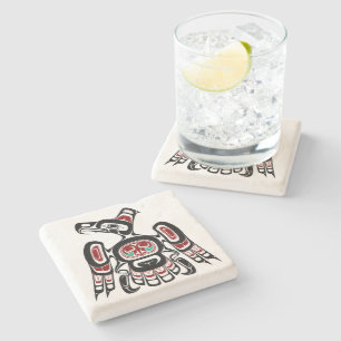 Porta-copo De Pedra Red Black Kaigani Thunderbird Americano