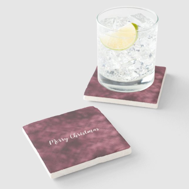 Porta-copo De Pedra Red Burgundy Natal (Lateral)