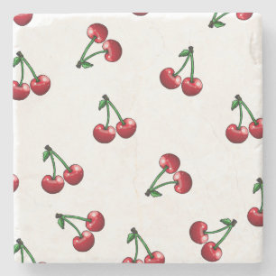 Porta-copo De Pedra Red Cherries - Design