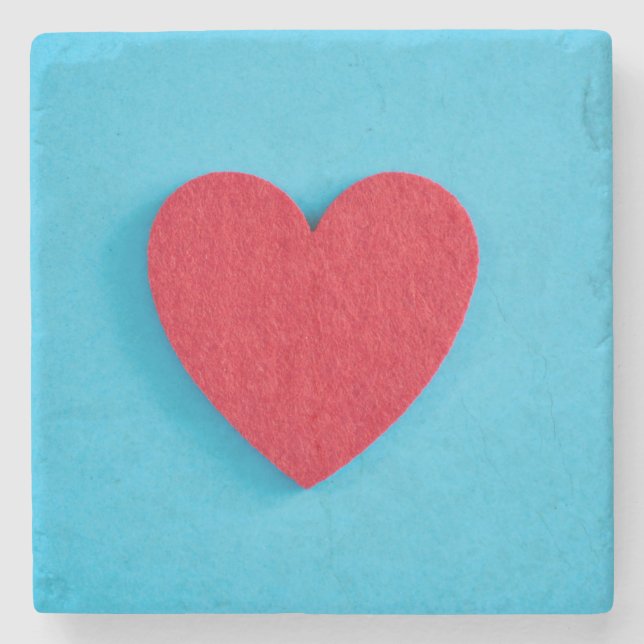 Porta-copo De Pedra Red Love Heart (Frente)