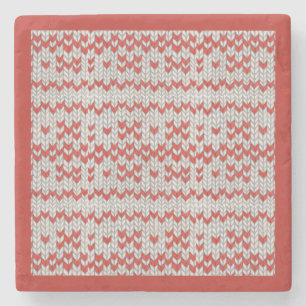 Porta-copo De Pedra RED NORDIC KNIT Suporte de Pedra de Mármore II