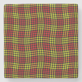 Porta-copo De Pedra Red Yellow Plaid Checker Seamless Pattern
