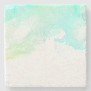 Porta-copo De Pedra Redemoinhos de aquarela azul e verde abstratos mod