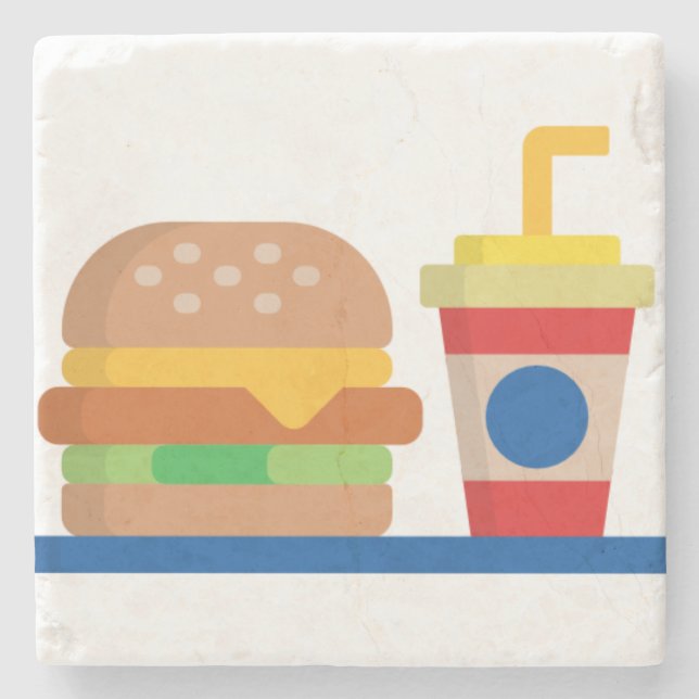 Porta-copo De Pedra Refeição de Burger (Frente)