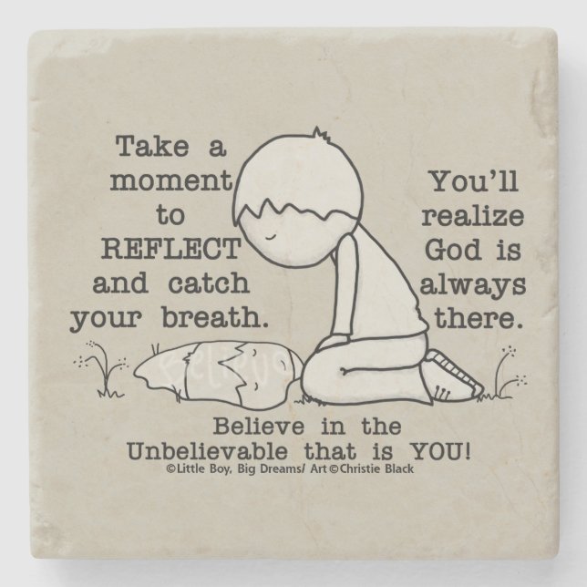 Porta-copo De Pedra Refletir (Frente)