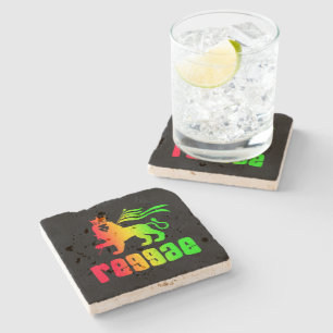 Porta-copo De Pedra Reggae Rasta Lion