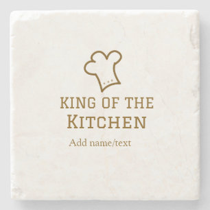 Porta-copo De Pedra Rei da cozinha marrom chef cozinhando chapéu marro