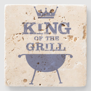 Porta-copo De Pedra Rei Da Grelha, Azul