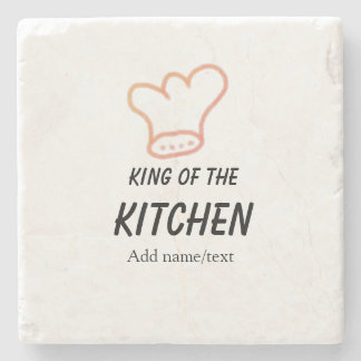 Porta-copo De Pedra Rei do chef de cozinha adicionar nome coroa ha