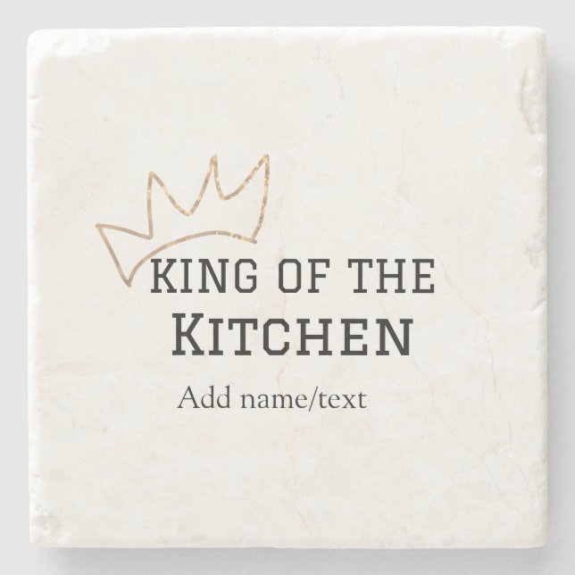 Porta-copo De Pedra Rei do cozinhar do cozinheiro da cozinha adiciona  (Frente)