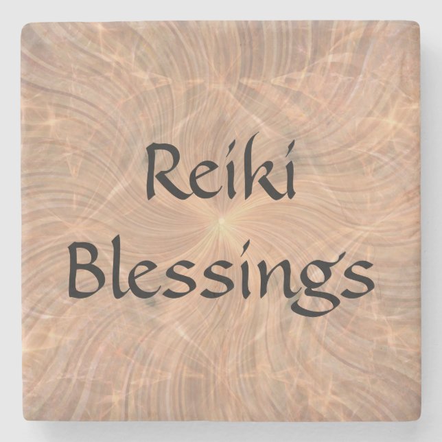 Porta-copo De Pedra Reiki Blessings (Frente)