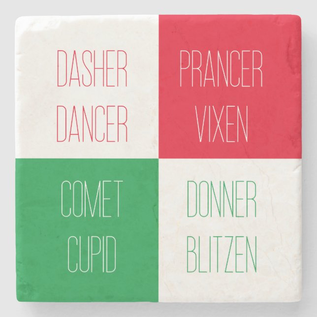 Porta-copo De Pedra REINDEER NOMES Marble Stone Porta copos (Frente)