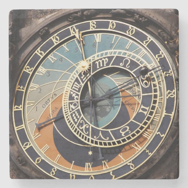 Porta-copo De Pedra Relógio Astronômico em Praga (Frente)