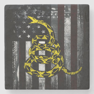 Porta-copo De Pedra Relógio de Bandeira Americana Industrial e Cobra