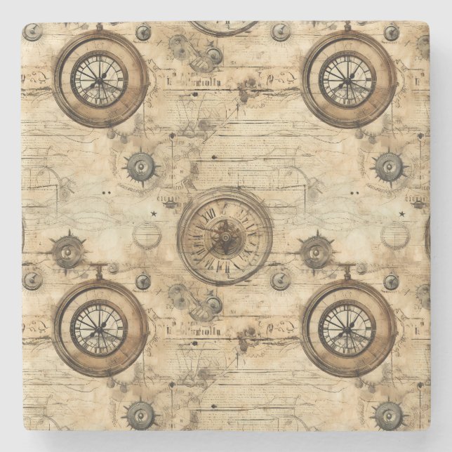 Porta-copo De Pedra Relógio Russo Steampunk Grunge (9) (Frente)