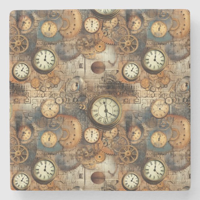 Porta-copo De Pedra Relógio Russo Vapor (10) (Frente)