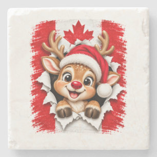 Porta-copo De Pedra Rena de Natal Canadense