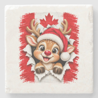 Porta-copo De Pedra Rena de Natal Canadense