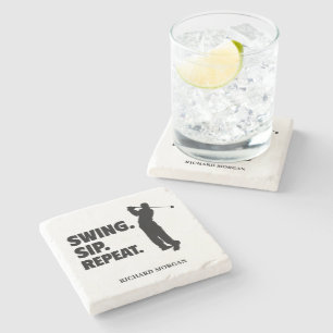 Porta-copo De Pedra Repetir Sip Swing de Golf Personalizado