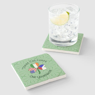 Porta-copo De Pedra República Tcheca Irlanda EUA Trevo Bandeira Person