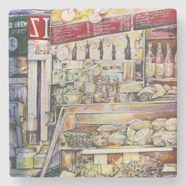 Porta-copo De Pedra Respiração a frio em um Deli quente (Frente)