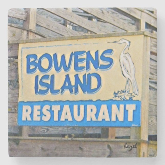Porta-copo De Pedra Restaurante de Bowens Island, James Island, Charle (Frente)