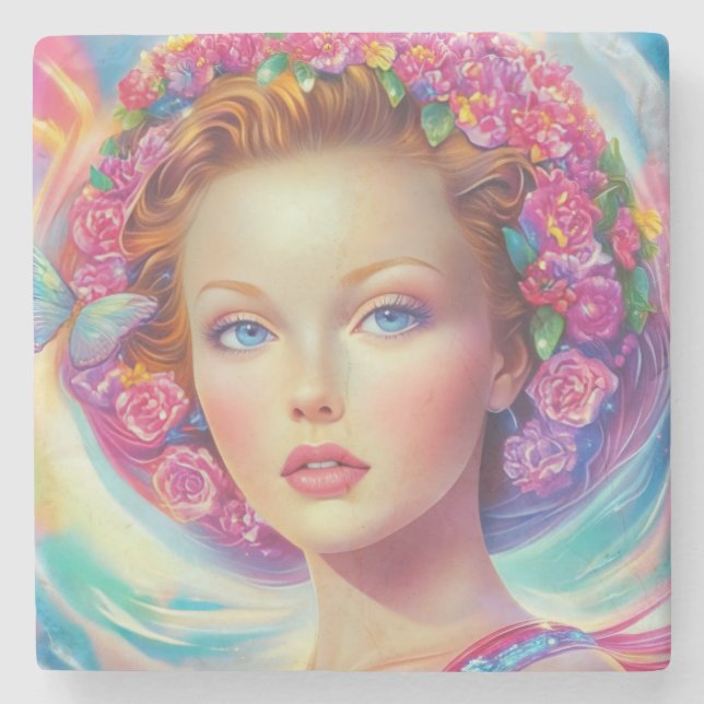 Porta-copo De Pedra Retrato da Coroa Eoral (Frente)