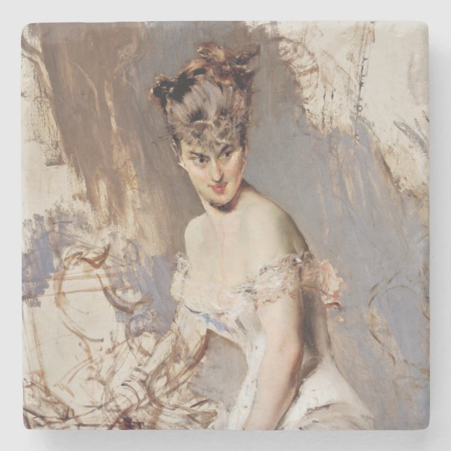 Porta-copo De Pedra Retrato de Alice Regnault (Beleza Feminina) (Frente)