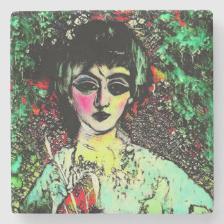 Porta-copo De Pedra Retrato de Beleza Gótica