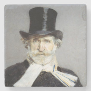 Porta-copo De Pedra Retrato de Giuseppe Verdi, compositor italiano da