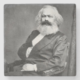 Porta-copo De Pedra Retrato de Karl Marx (Fundador do Marxismo)