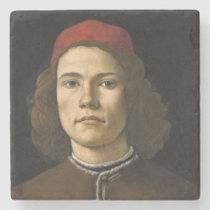 Porta-copo De Pedra Retrato de um Jovem (por Sandro Botticelli)