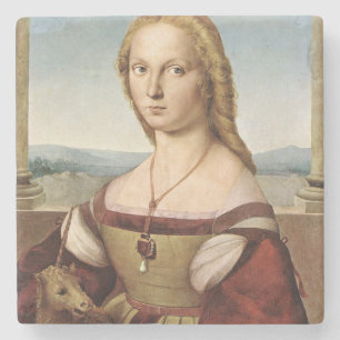 Porta-copo De Pedra Retrato de uma Senhora com um Unicórnio (por Rapha
