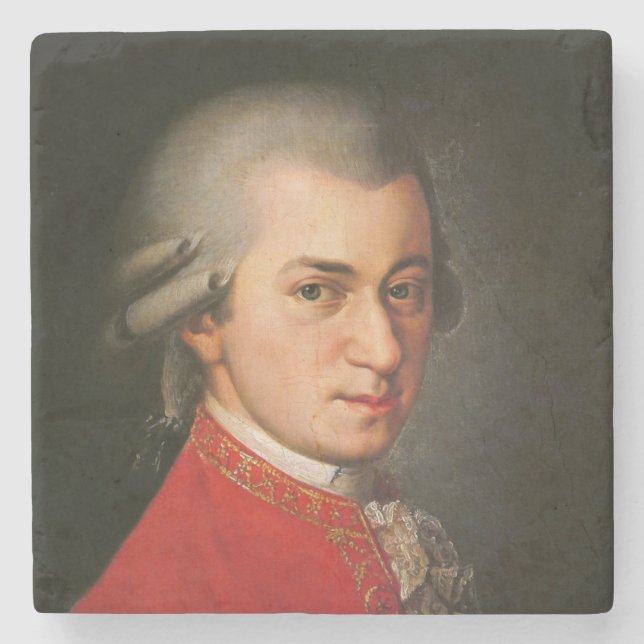 Porta-copo De Pedra Retrato de Wolfgang Amadeus Mozart (Frente)